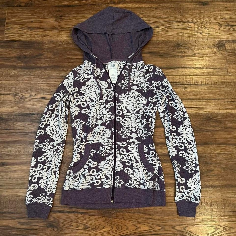 725 Orginals Purple Zip Up Hoodie Pockets Loungewear‎ Indie Sleaaze Streetwear